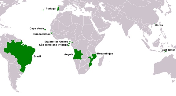 Portuguese speaking Countries map